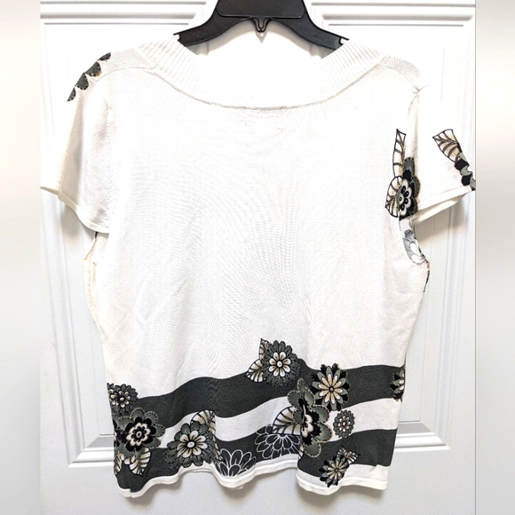 🆕 Retro Embellished Top Beads Sequins Gold Accents Short Sleeves, Varia - Picture 2 of 14